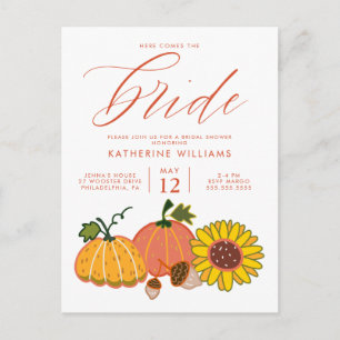 BRIDAL SHOWER   Autumn Pumpkins Postcard