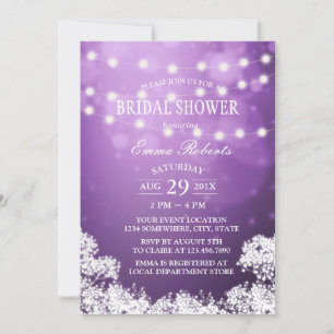 Bridal Shower Baby's Breath Modern Purple Invitation