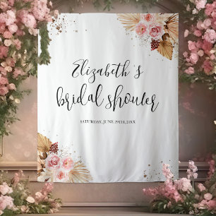 Bridal Shower Backdrops Watercolor Boho Glitter Tapestry