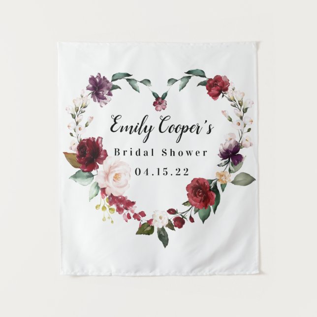 Bridal Shower Banner Fabric Sign Tapestry (Front)