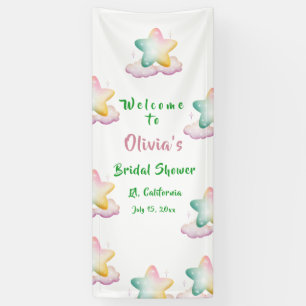 Bridal Shower Banner, Pastel Star Wedding Bridal Banner