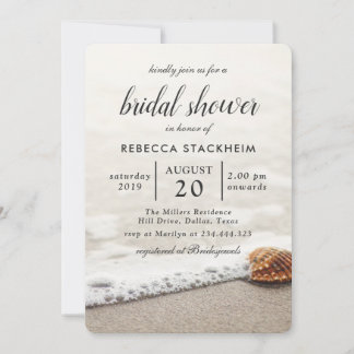 Bridal Shower | Beach Sand Seashell | Modern Invitation