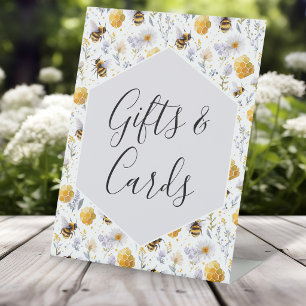 Bridal Shower Bees Floral Gifts & Cards Pedestal Sign