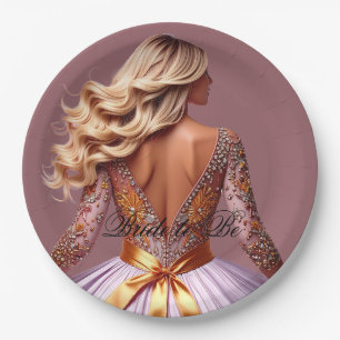 Bridal Shower Bejewelled Wedding Dress Paper Plate