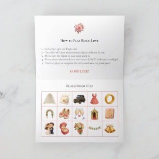 Bridal Shower Bingo Game Board18. Fun Party Holiday Card