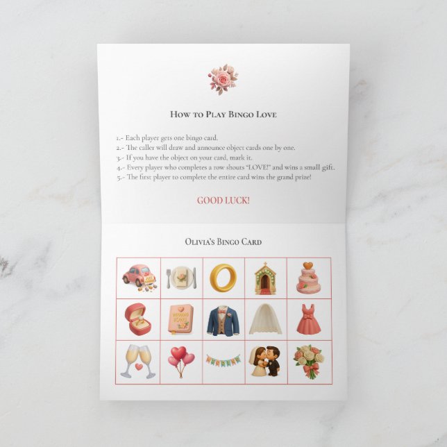 Bridal Shower Bingo Game Board2. Fun Party Holiday Card (Inside)