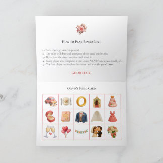Bridal Shower Bingo Game Board2. Fun Party Holiday Card
