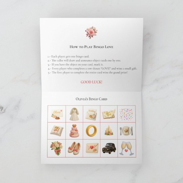 Bridal Shower Bingo Game Board3. Fun Party Holiday Card (Inside)