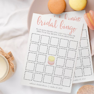 Bridal Shower Bingo Game Card   French Macarons