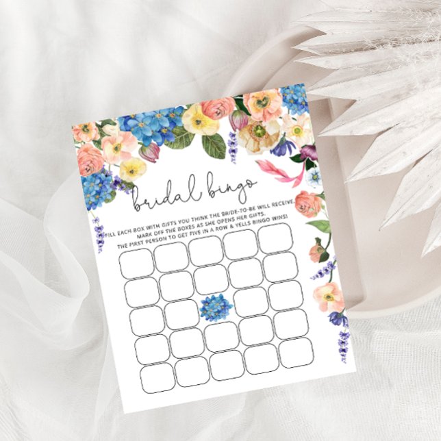 Bridal Shower Bingo Game Chic Garden Floral (Creator Uploaded)