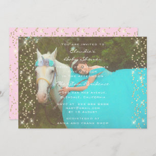 Bridal Shower Birthday Pink Gold Unicorn Party Invitation