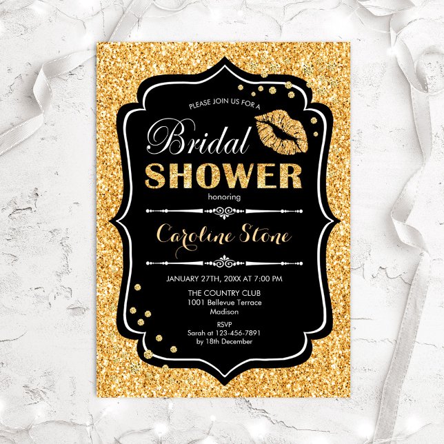 Bridal Shower - Black Gold Invitation (Creator Uploaded)