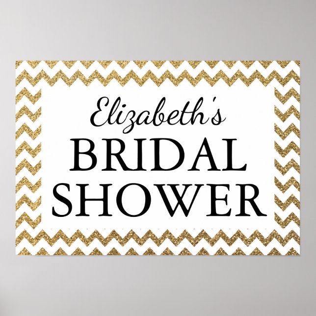 Bridal Shower Black & Gold Poster (Front)