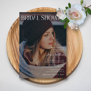 Bridal Shower Bliss: Custom Photo & Modern Details Invitation