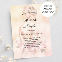 Bridal shower blonde bride rose gold blush