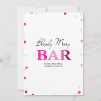 Bridal Shower Bloody Mary Bar Sign | Pink Confetti