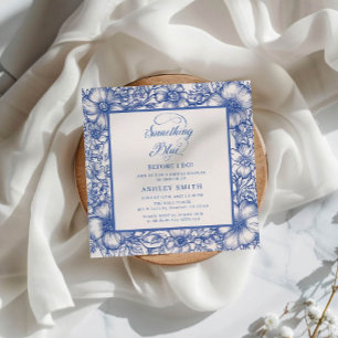 Bridal Shower Blue Floral Invitation