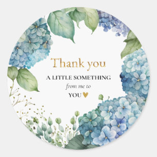 Bridal Shower Blue Hydrangeas Thank you Classic Round Sticker