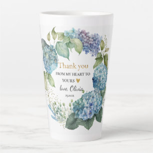 Bridal Shower Blue Hydrangeas Thank you Latte Mug
