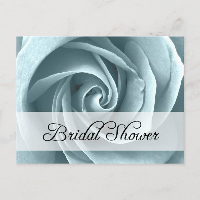 Bridal Shower : Blue Rose : Invitation Postcard (Front)