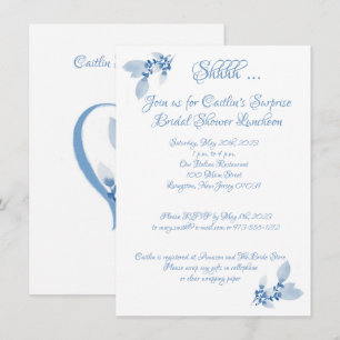 Bridal Shower, Blue Watercolor Invitation