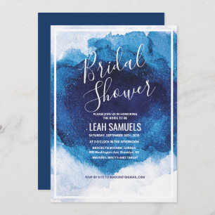 Bridal Shower Blue Watercolor Invitation