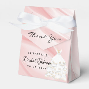 Bridal Shower blush pink dress thank you  Favour Box