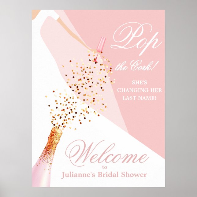 Bridal Shower Blush Pink Welcome Poster (Front)