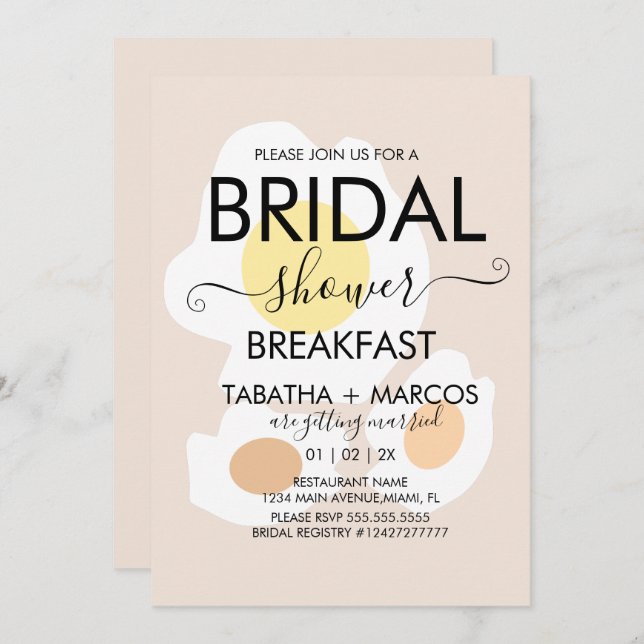 Bridal Shower Breakfast Egg Brunch Invitation (Front/Back)