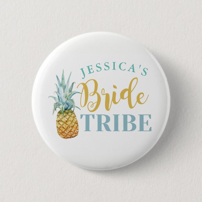 Bridal Shower Bride Badges Bachelorette Pineapple (Front)