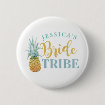 Bridal Shower Bride Badges Bachelorette Pineapple