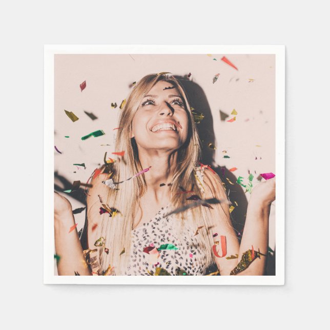 Bridal Shower Bride Face Photo  Napkin (Front)