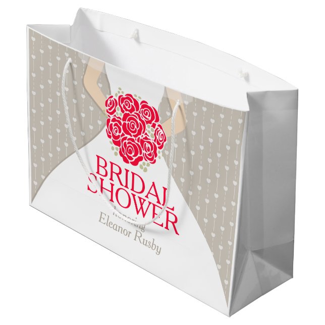 Bridal shower bride personalised gift bag (Back Angled)