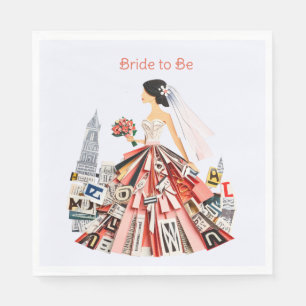 Bridal Shower Bride to Be Wedding dress Napkin