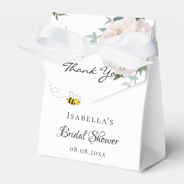 Bridal shower bride to bee floral thank you favour box (Front Side)