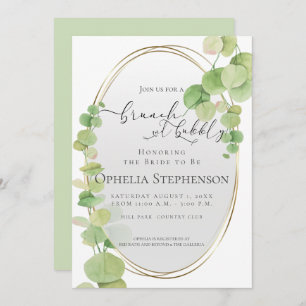 BRIDAL SHOWER Brunch and Bubbly Eucalyptus Invitation