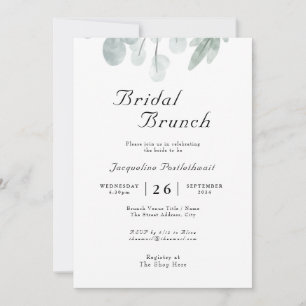 Bridal Shower Brunch Eucalyptus Floral Wedding Invitation