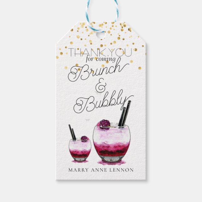 Bridal Shower Brunch Gift Tags (Front)