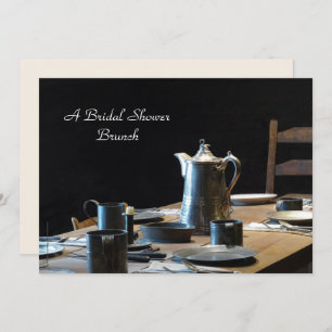 Bridal Shower Brunch Old West Table Setting Invitation
