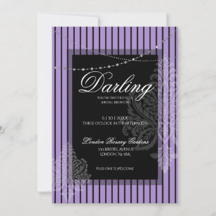  Bridal shower brunch with the bride purple black  Invitation