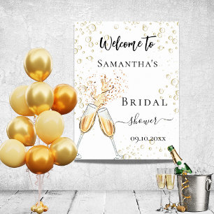 Bridal Shower bubbles cheers flutes welcome Poster