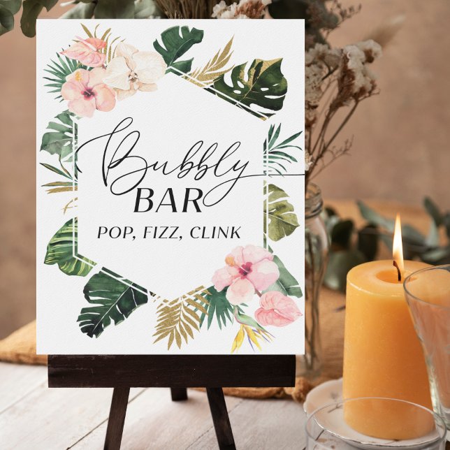 Bridal Shower Bubbly Bar Pop Fizz Clink Sign (Creator Uploaded)
