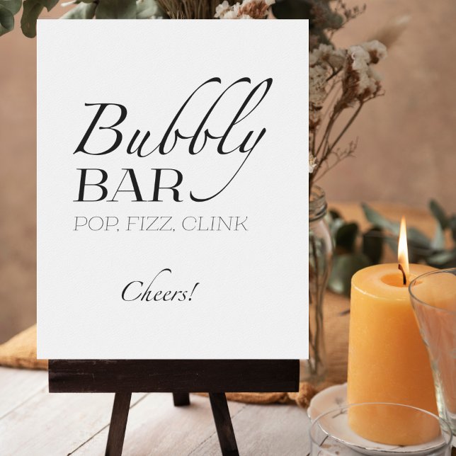 Bridal Shower Bubbly Bar Pop Fizz Clink Sign (Creator Uploaded)