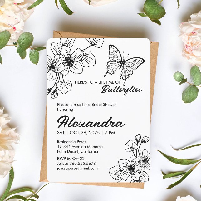 Bridal Shower Butterfly Invitation, Matte Invitation (Creator Uploaded)
