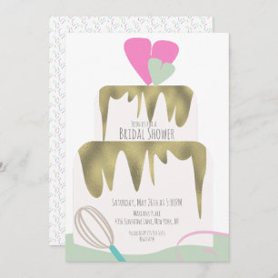 Bridal Shower Cake Whisk Swirl Invitation