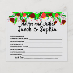 Bridal Shower Card Advice and Wishes Flyer