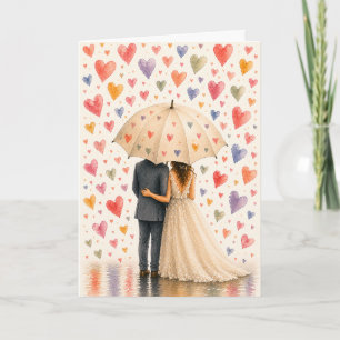 Bridal Shower Card Romantic Under Umbrella