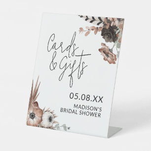 Bridal Shower Cards & Gifts Sign Dusty Pink Floral