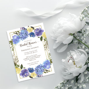 Bridal Shower Carolina Classic Blue Floral Invitation