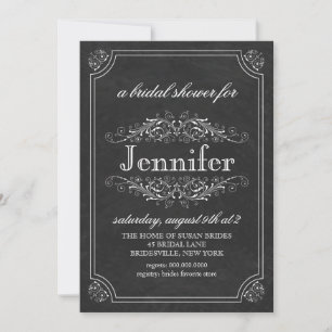 Bridal Shower   Chalk Board Theme Bridal Shower In Invitation